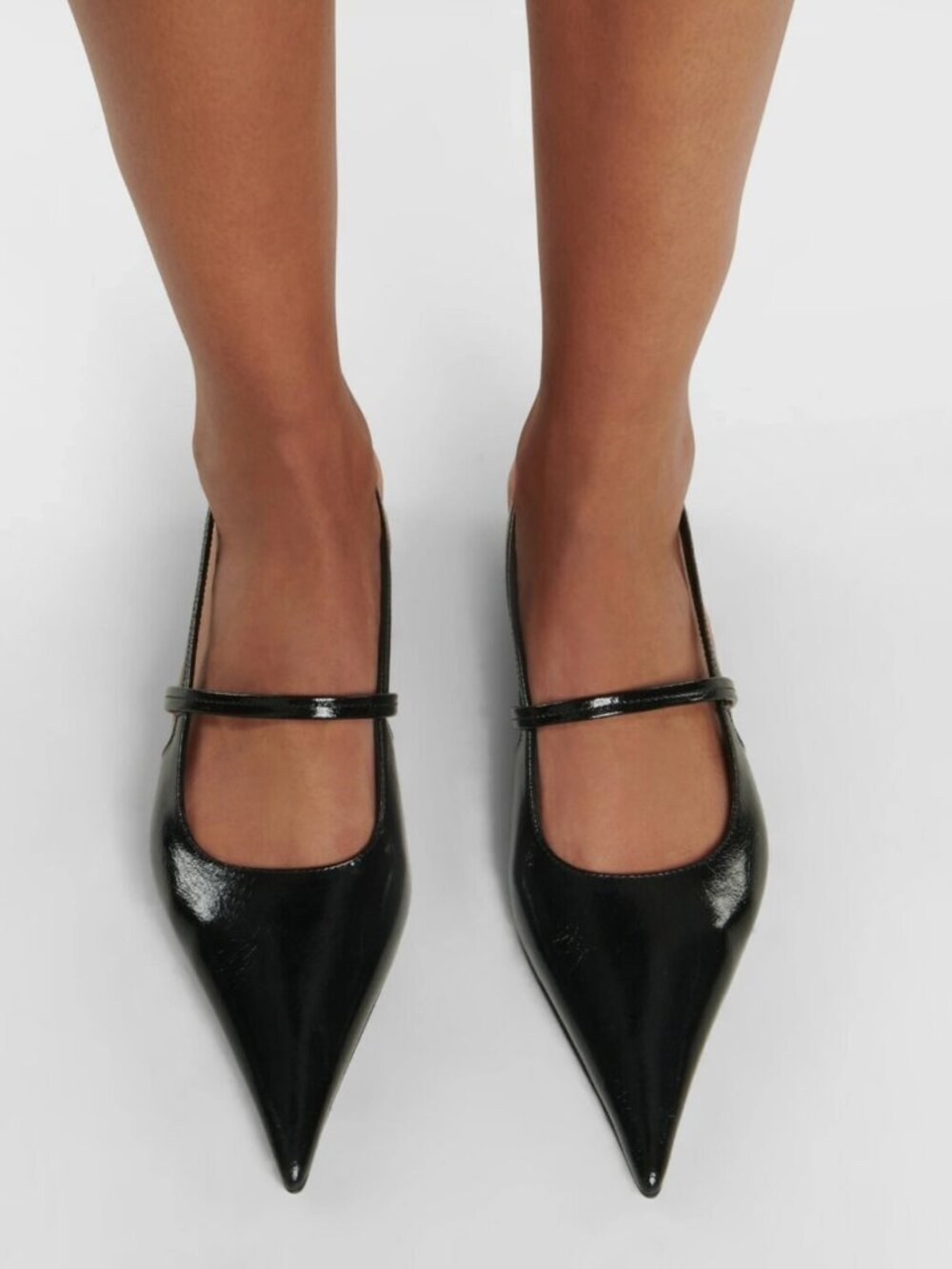Toteme "The Sharp" Leather Slingback Flats in Black, size 37